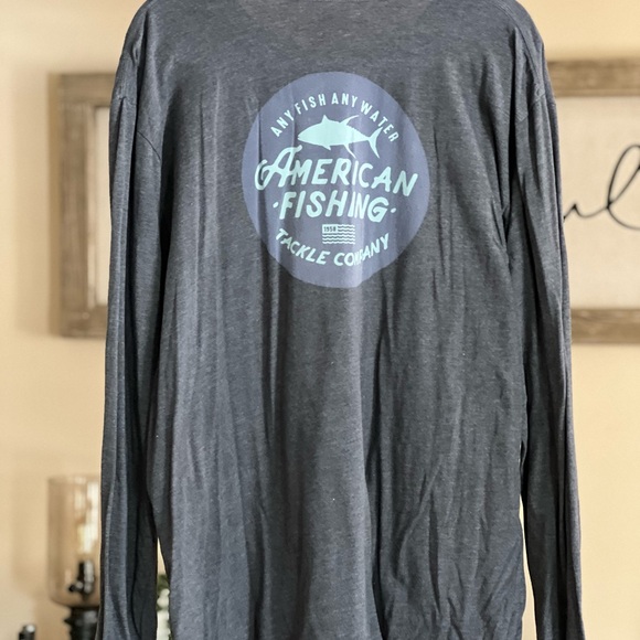 AFTCO Men's Charcoal Long Sleeve Tee - Picture 2 of 4